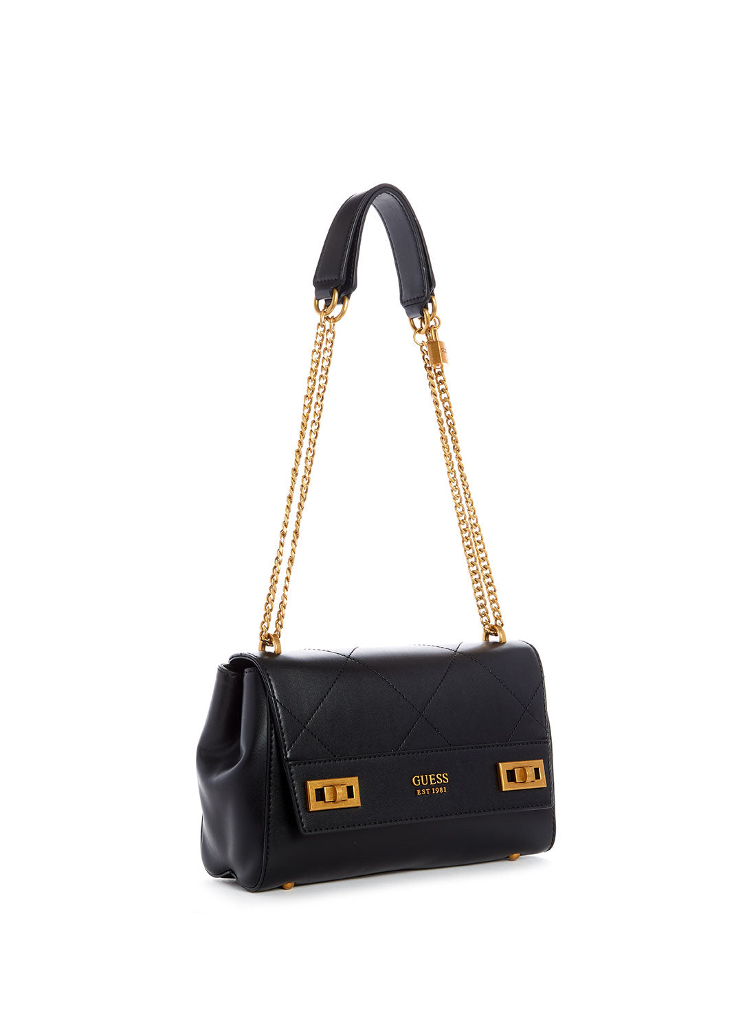 GUESS Women's Black Katey Shoulder Bag QA787019 Front Side View