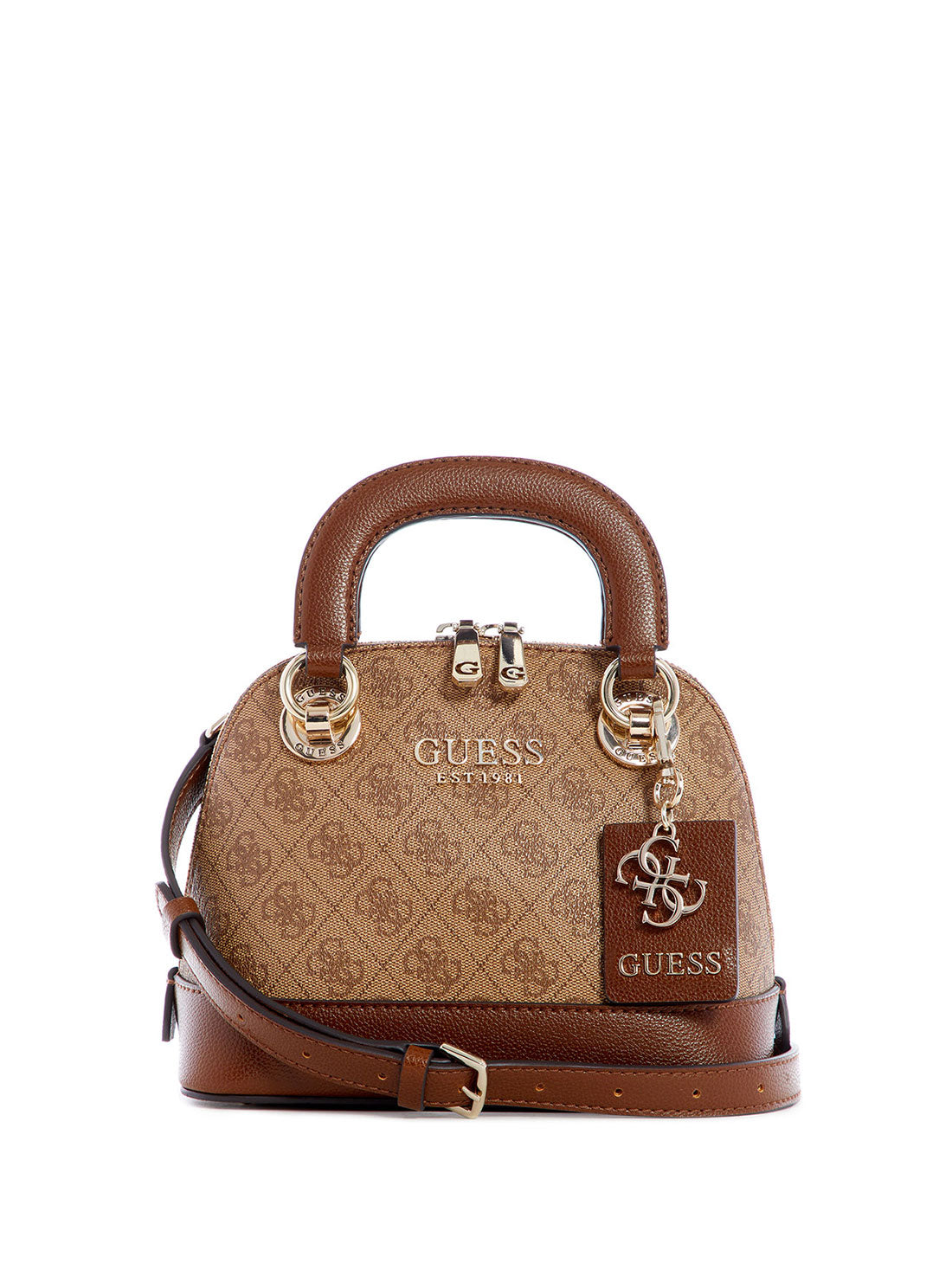 GUESS Womens  Brown Cathleen Small Dome Satchel SG773705 Front View