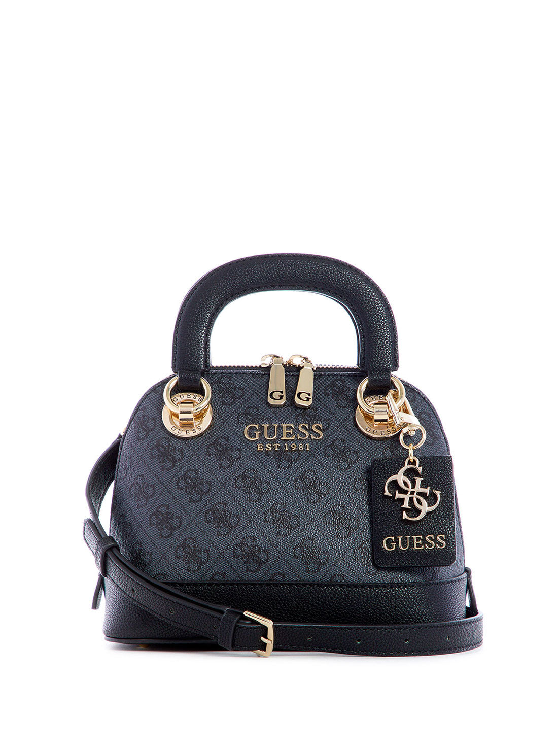 GUESS Womens Black Cathleen Small Dome Satchel SG773705 Front View
