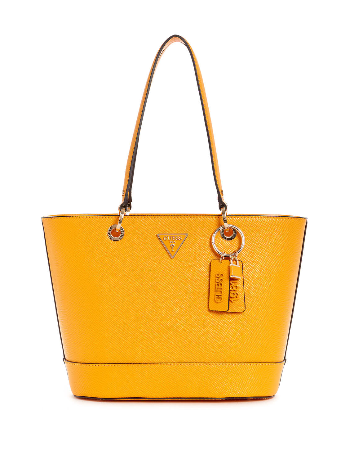 GUESS Womens Mango Orange Noelle Small Elite Tote Bag ZG787922 Front View