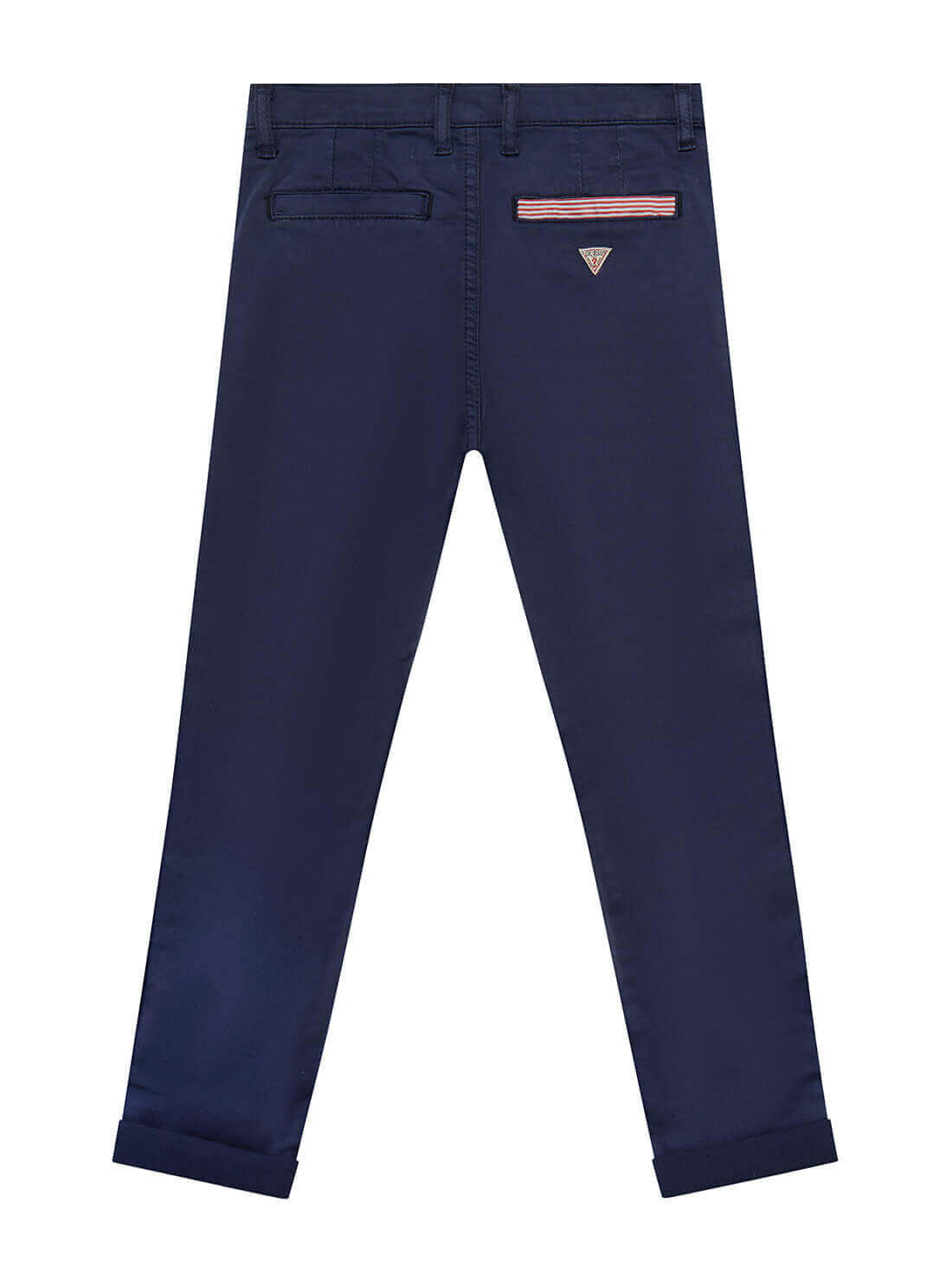 GUESS Little Boys Navy Blue Sateen Slim Chino Pants (2-7) N1YB00WE2W0 Back View