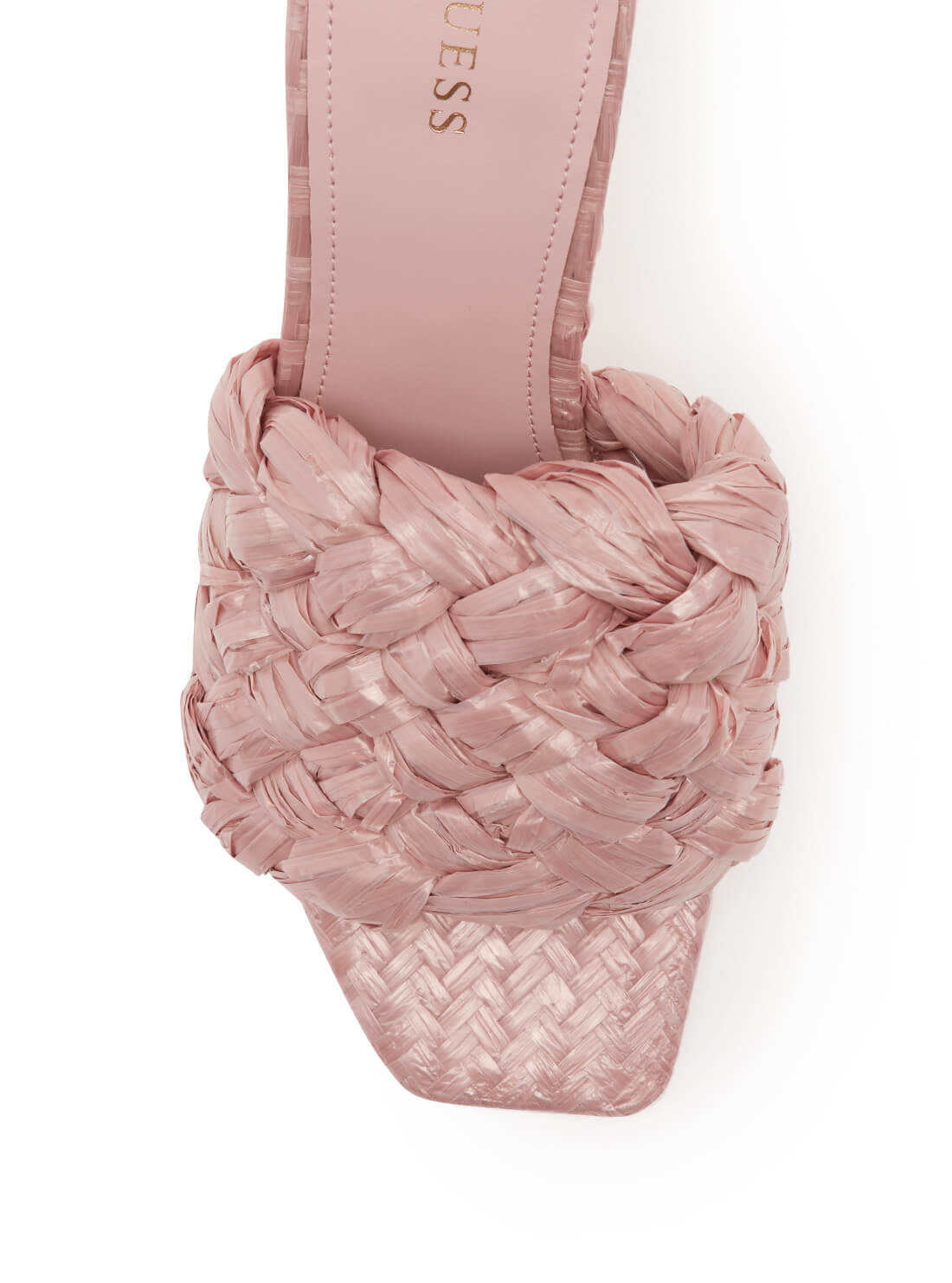 GUESS Womens  Pink Byanna Woven Sandal Heels BYANNA Top View