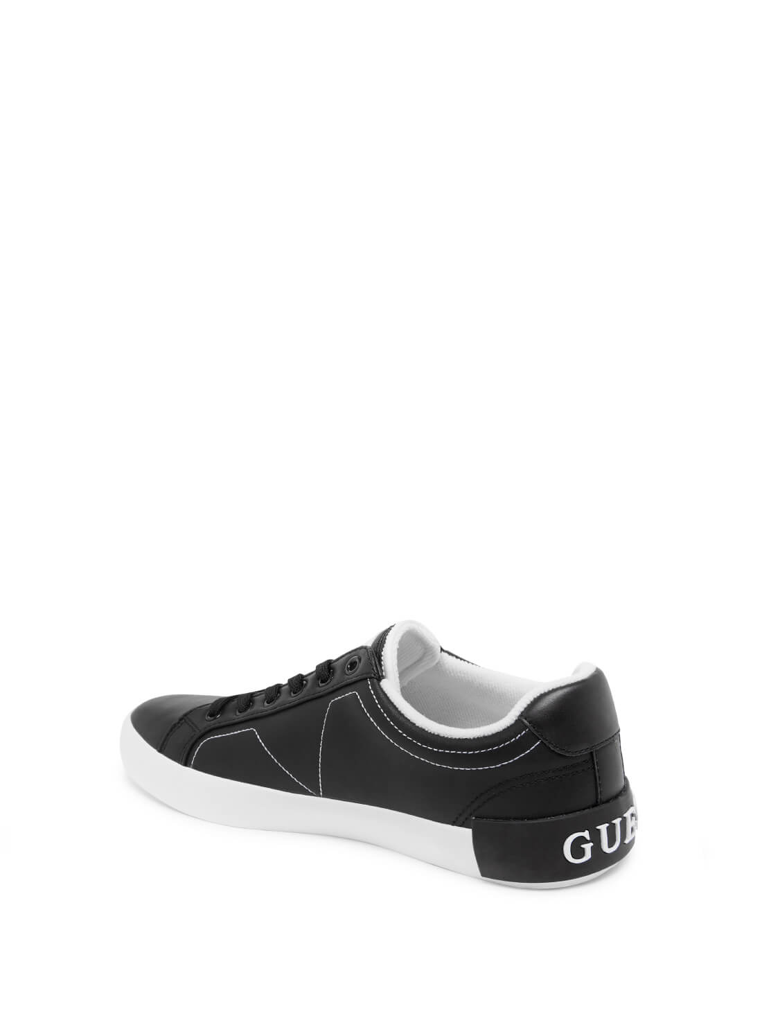 GUESS Womens  Black Cast Low Top Logo Sneakers CAST-A  Back View