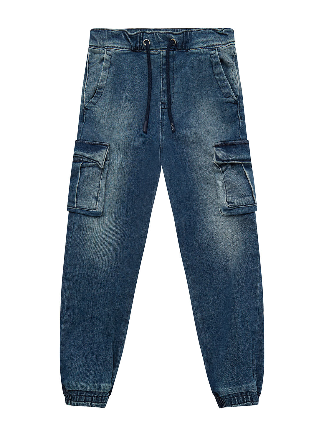 GUESS Little Boys Cargo Denim Jeans In Dark Wash (2-7) N1YA02D46Q0  Front View