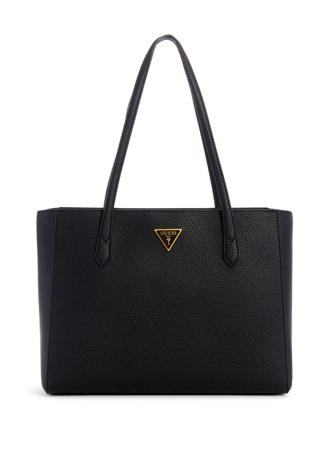 GUESS Womens Black Downtown Chic Turnlock Tote Bag VB838523 Front View