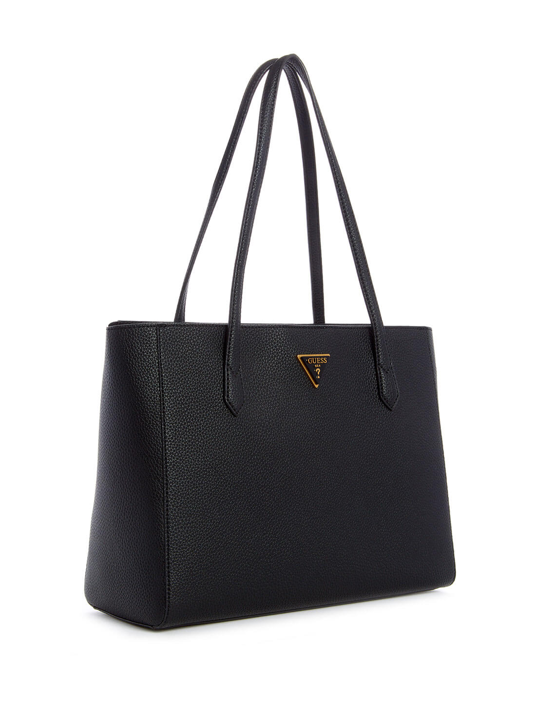 GUESS Womens Black Downtown Chic Turnlock Tote Bag VB838523 Side View