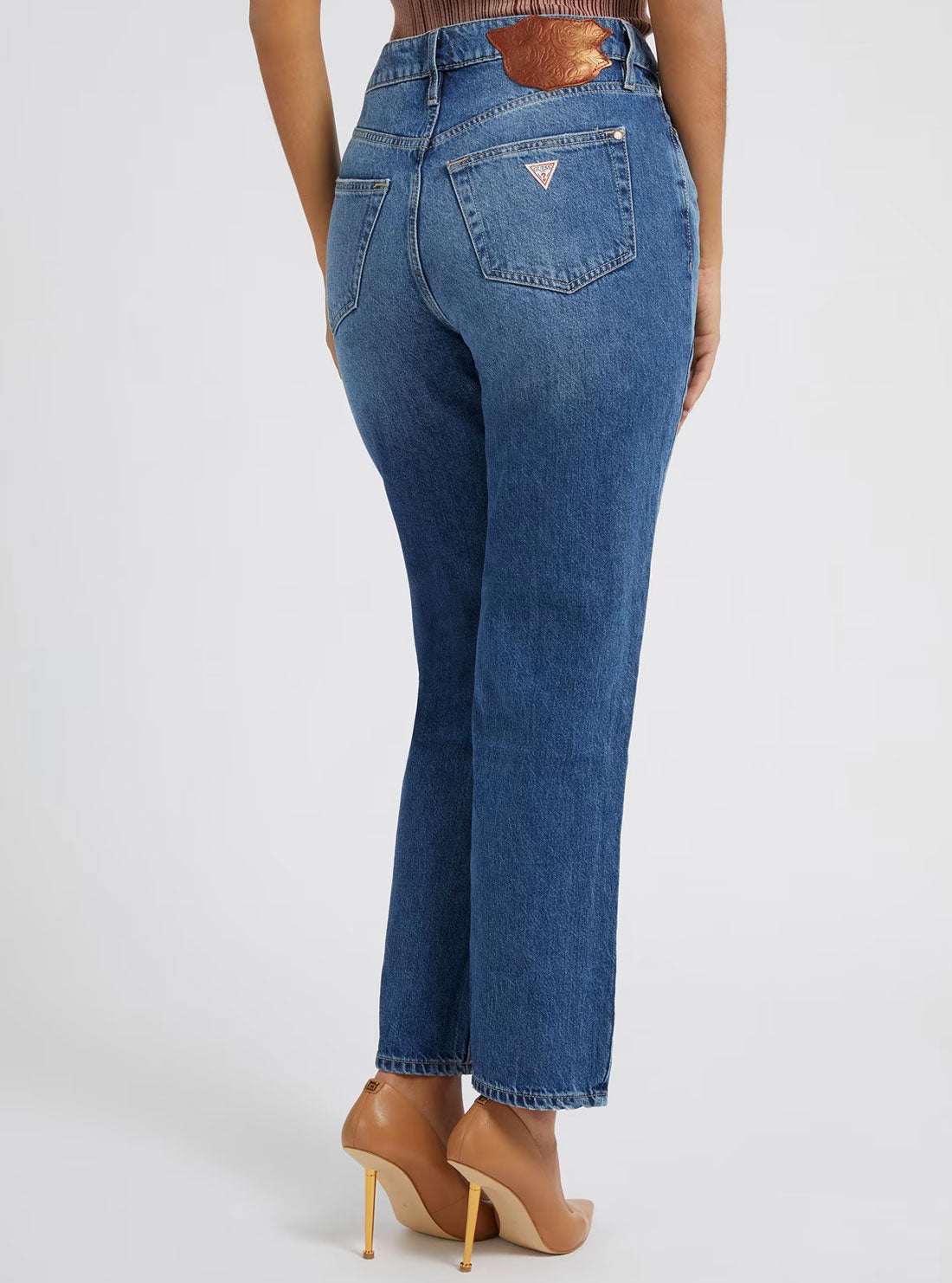 guess Eco High-Rise Hollywood Relaxed Womens Denim Jeans In The Challenge back view