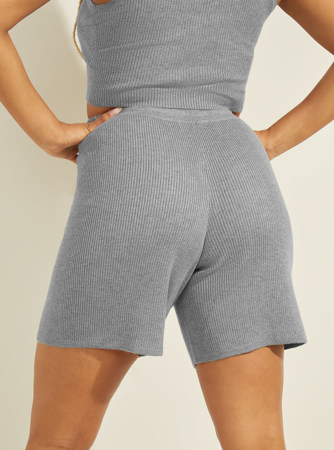 GUESS Womens Grey Charli Bermuda Shorts W1YR29R2UJ0 Back View
