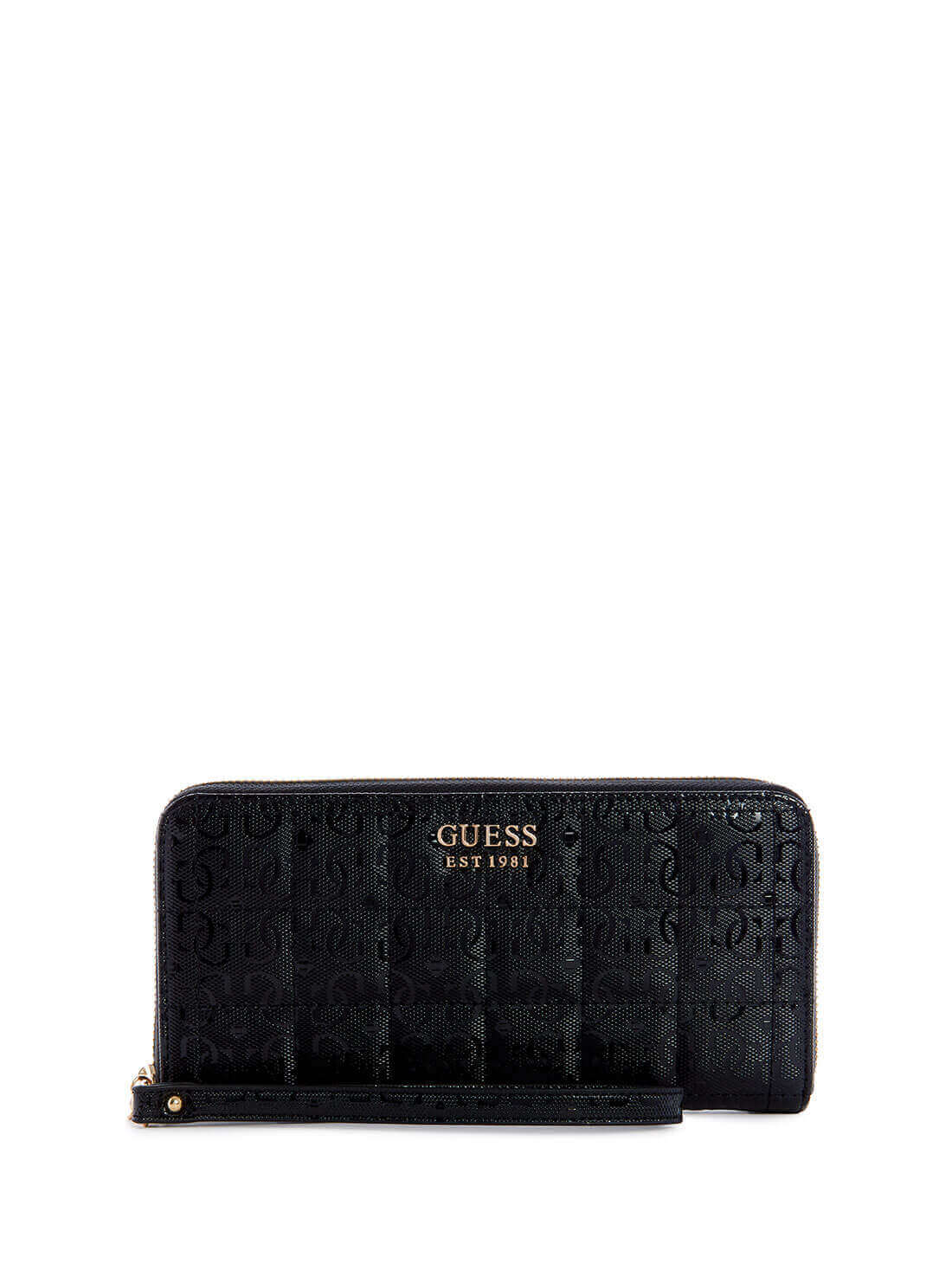 GUESS Womens Black Kobo Quattro G Large Wallet GG841146 Front View