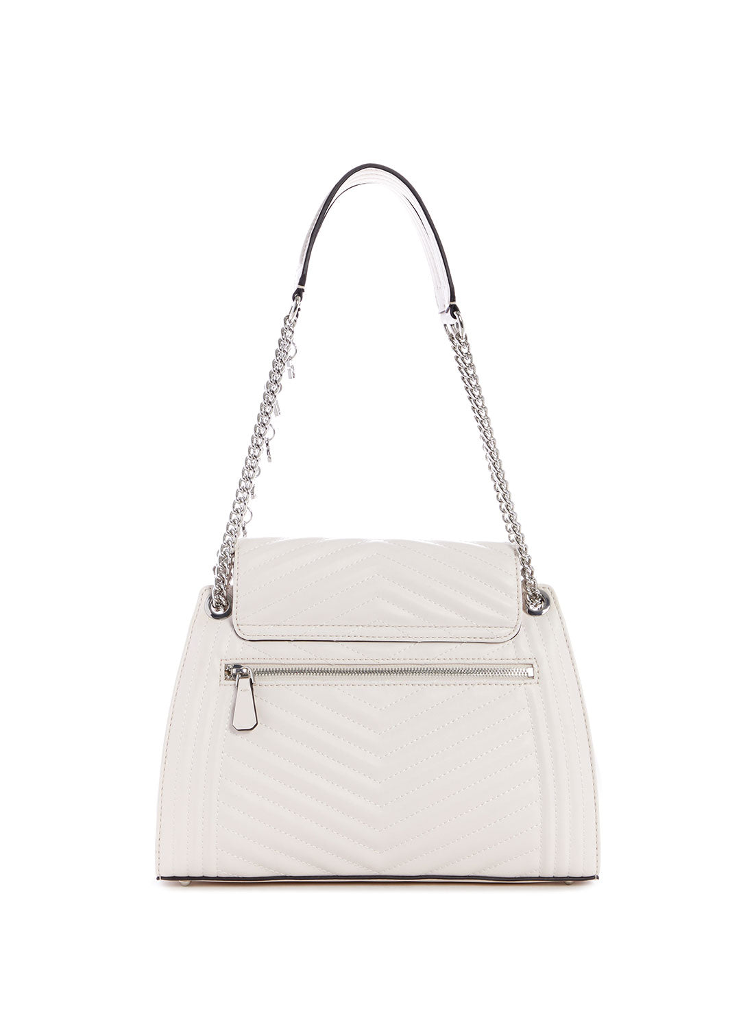 GUESS Womens White Lida Convertible Shoulder Satchel  VY812709 Back View