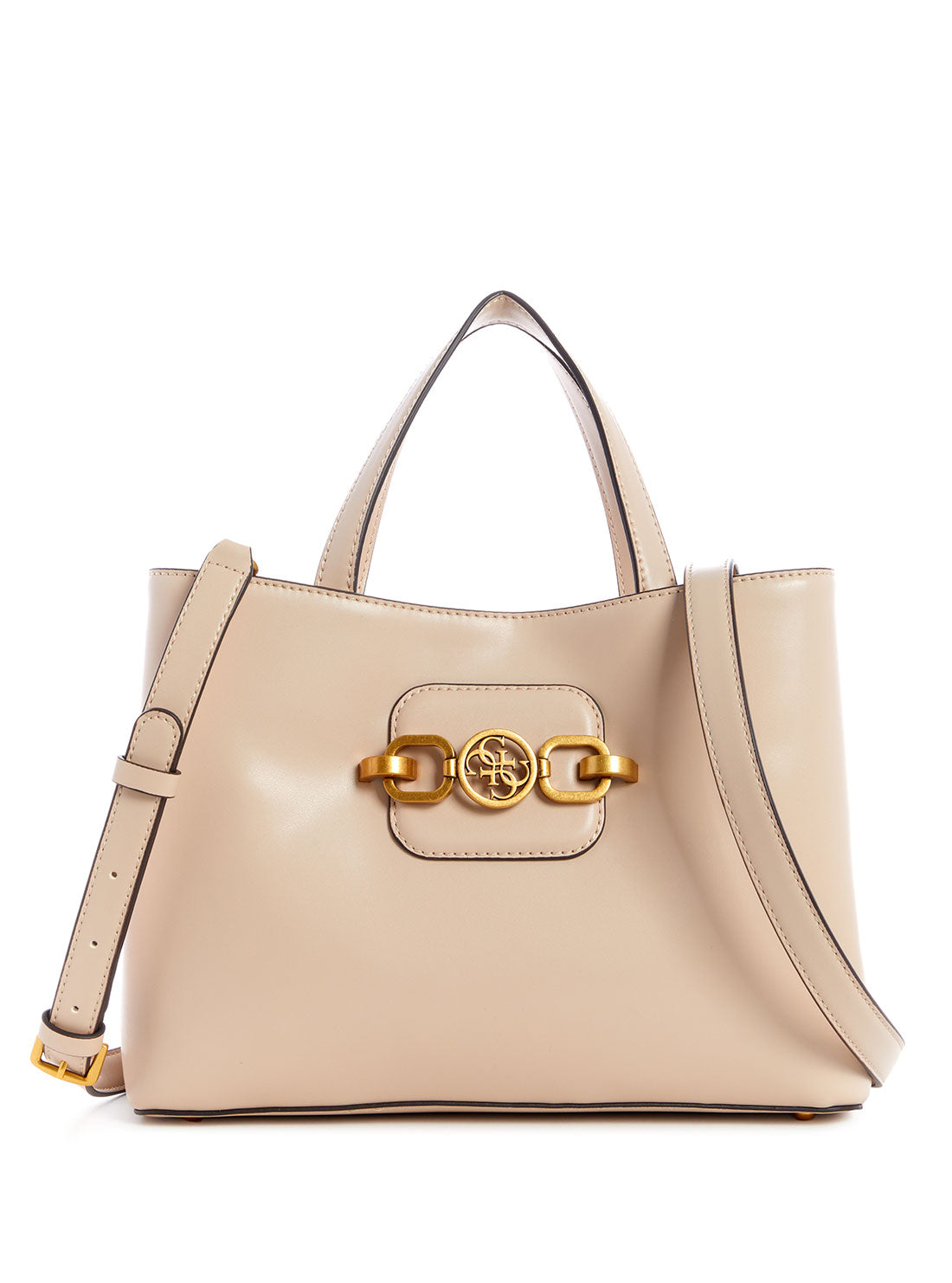 GUESS Womens  Beige Hensely Girlfriend Satchel  VB811307 Front View