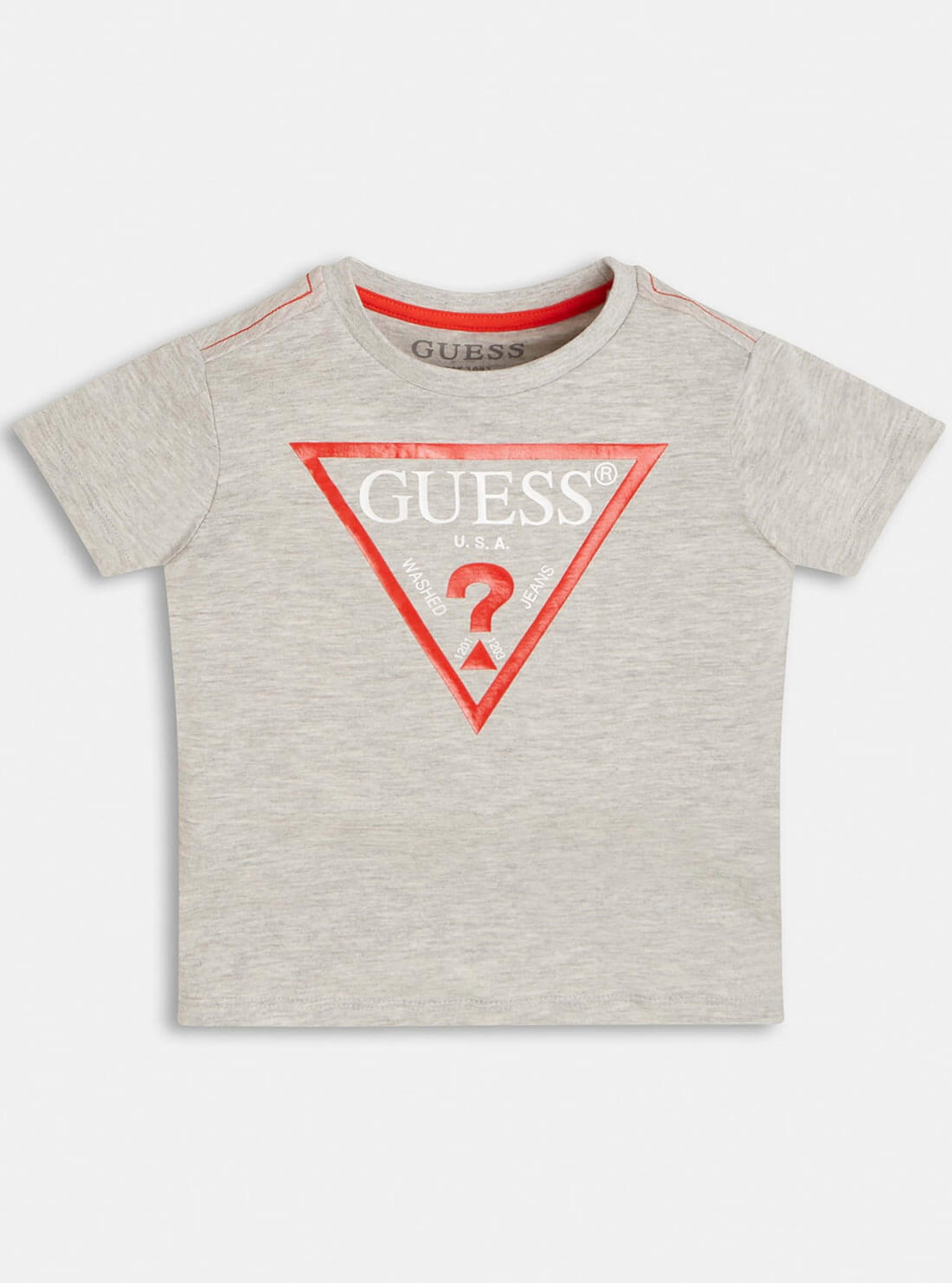 GUESS Little Boys Grey Logo Short Sleeve T-Shirt (2-7)  N73I55K8HM0 Front View
