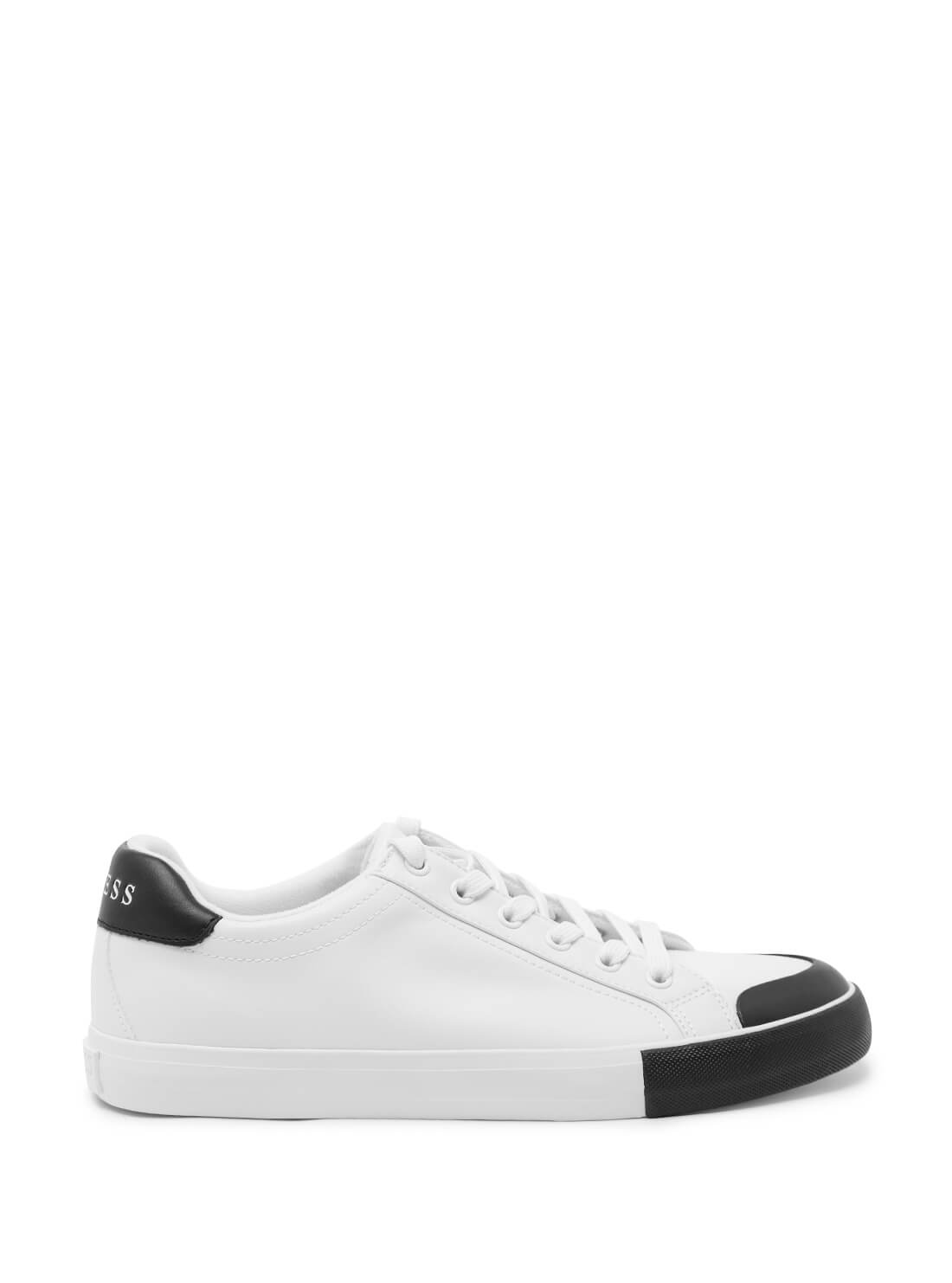 GUESS Mens White Low-Top Paxi Sneakers PAXI-A Side View