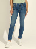 GUESS Womens Low-Rise Skinny Curve Denim Jeans in Carry Mid Wash W1YAJ2D4GV2 Front View