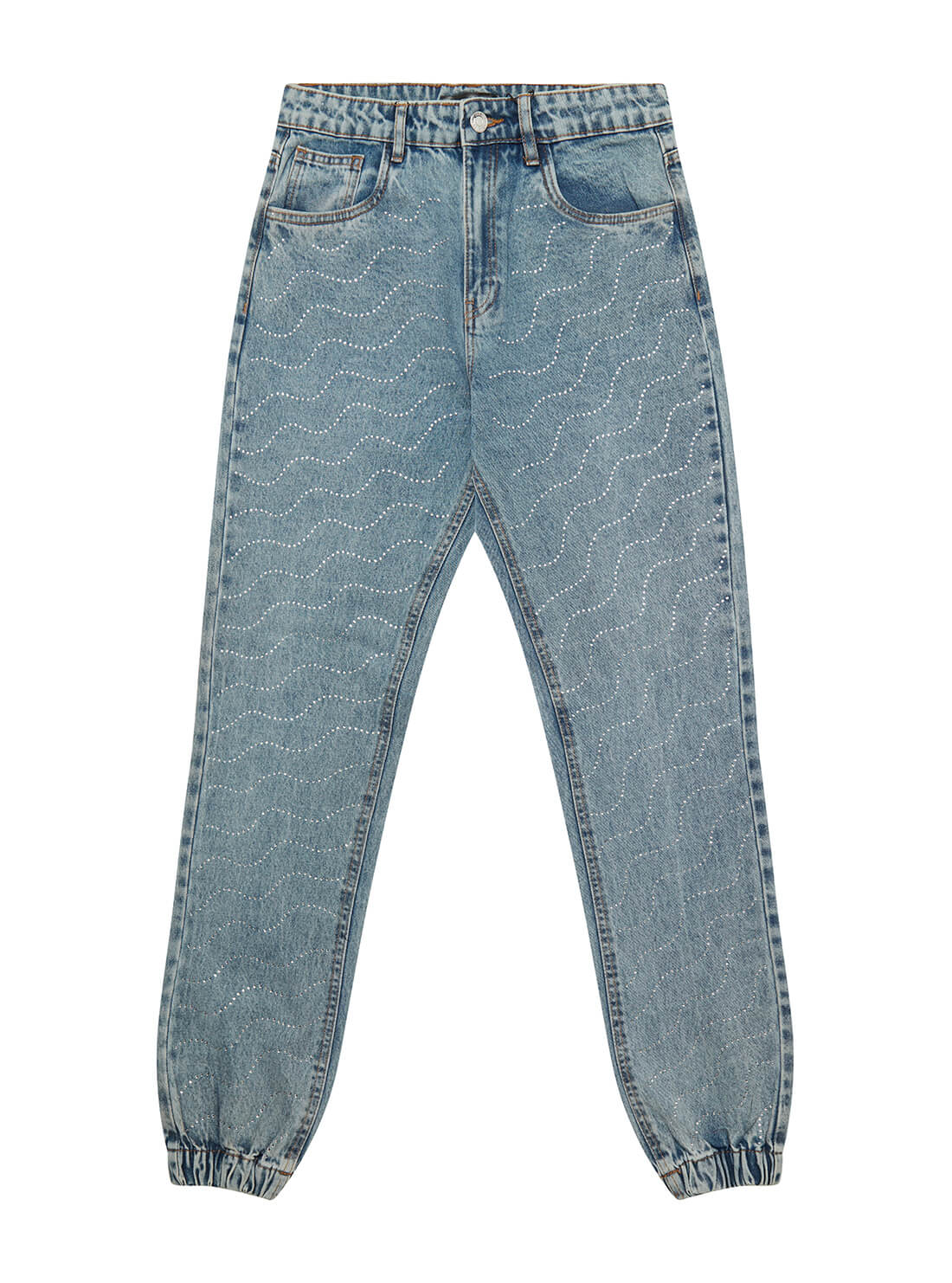 GUESS Big Girls Blue Mum Fit Cargo Denim Jeans (7-16) J1YA12D4G70 Front View