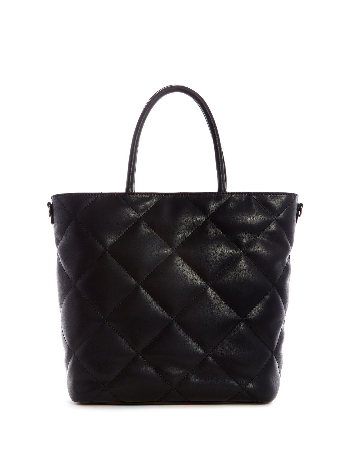 GUESS Womens Black Quilted Brightside Tote Bag QM758023 Back View