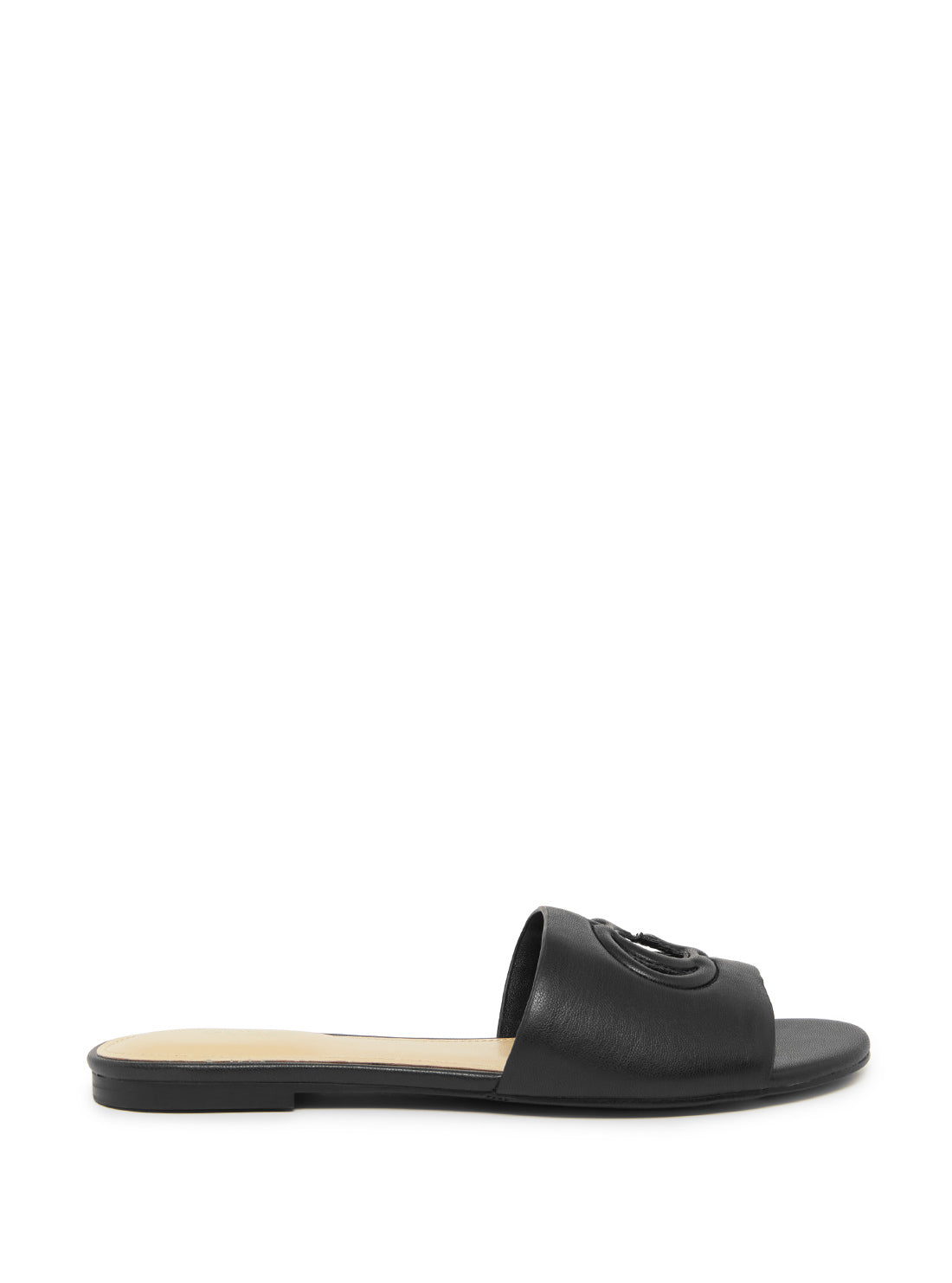 GUESS Womens Black Tashia Cutout Logo Slides TASHIA Side View 